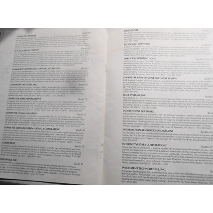 Micro Invest/Tech '84 - Program - November 8-9, 1984. New York City.