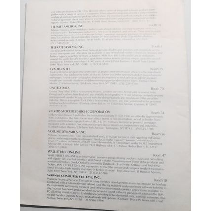 Micro Invest/Tech '84 - Program - November 8-9, 1984. New York City.