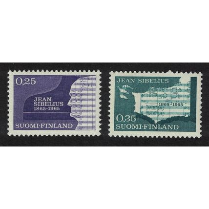 Finland Birth Centenary of Sibelius composer 2v 1965 MNH SG#707-708