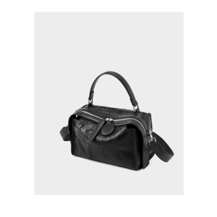Women Genuine Leather Large Purses Handbags Black