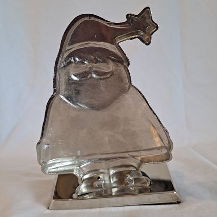 Metal Enamel SANTA CLAUS Christmas STOCKING HANGER Mantel Holder Hook Holiday