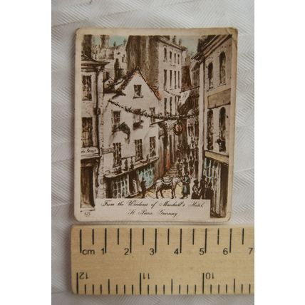 1938 hand-coloured cigarette card From Marshall's Hotel St. Pierre, Guernsey