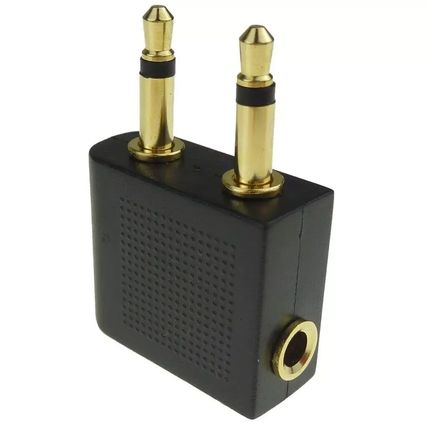 1 X Airplane Flight Headphone Adapter for 3.5mm Plug Jack Socket Converter UK