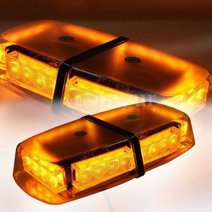 LED Warning Strobe Amber Glass Flashing Beacon Magnetic Roof Recovery Light Bar