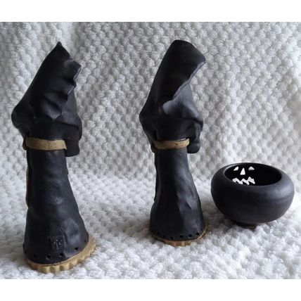 Gothic Halloween Incense Burners + Bases & Pumpkin Tea light holder