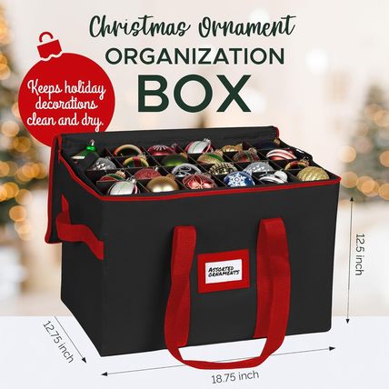 Christmas Ornament Storage Container,Box Stores up to 96-3 Inch Ornaments, Adjus