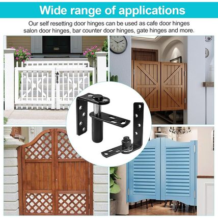 Saloon Door Hinges Kit, Double Swing Hinges, Self-Return Swinging Door Hinge, St