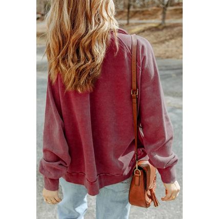 Red Vintage Washed Flap Pocket Button Shacket