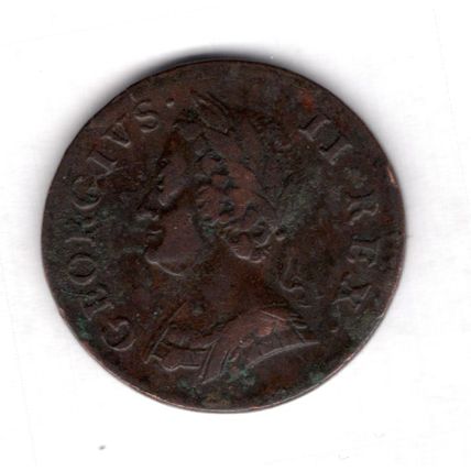 Great Britain. George II. Farthing 1754. dy19118
