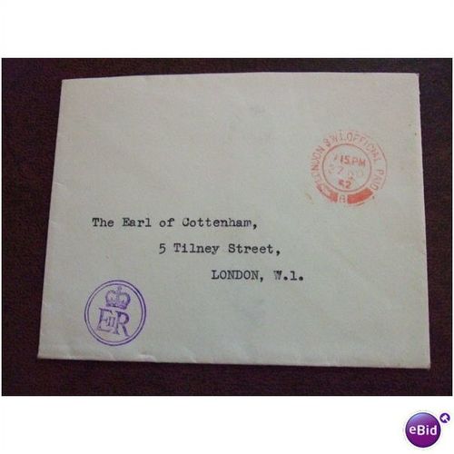 1952 GB Official cover to Earl of Cottenham EIIR cachet