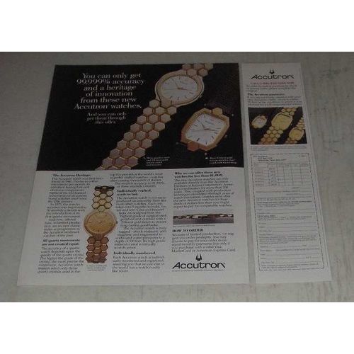 1989 Bulova Accutron Watches Ad - You can only get 99.999% accuracy