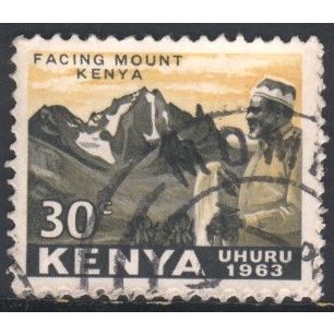 Kenya - 1963 - SG5 - 30c black/yellow - Jomo Kenyatta Facing Mt Kenya - used