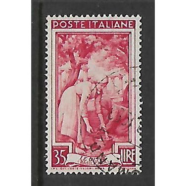 ITALY 1950 ITALY WORKERS 35L RED GATHERING OLIVES SG771 FINE USED#2