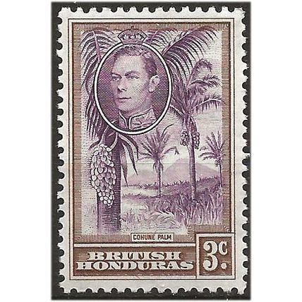 British Honduras 1938 SG152 3c Purple & Brown Mounted Mint . .. .