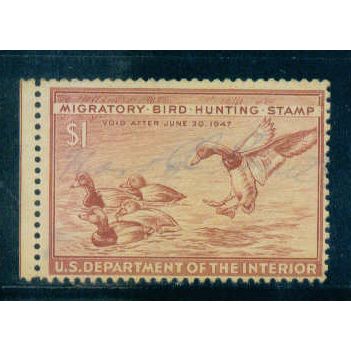 Used RW13 $1 Redhead Ducks Just Clears C1001