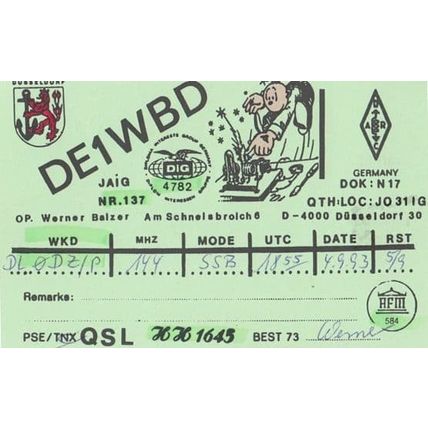 Dusseldorf German Amateur Radio Station QSL Postcard