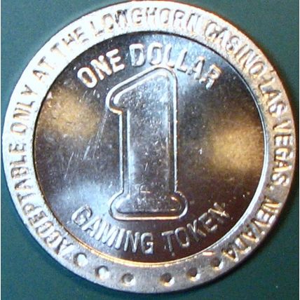 Longhorn. $1 Casino Token. Las Vegas, NV. J69.