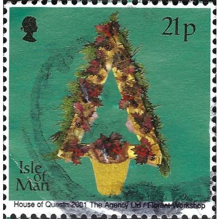 ISLE OF MAN, CHRISTMAS, Christmas Tree Wall Decoration, green 2001, 21p, #2