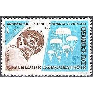 Congo 1965 Michel 235 O Cote (2002) 0.15 € 5 Ans indépendence Parachutiste