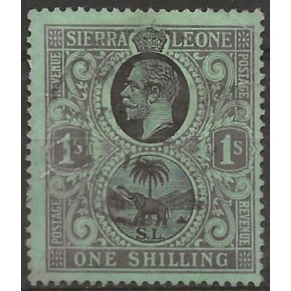 Sierra Leone 1921 SG124 1/- Black/Green Fine Used . .