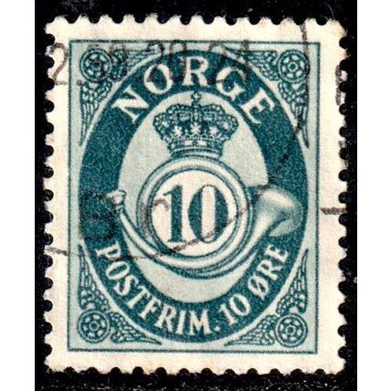 Norway 1950 Posthorn 10ore Used Stamp