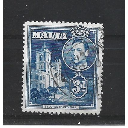Malta.SG223a 3d St. John's Co-Cathedral (Blue).Fine Used.Apr25g