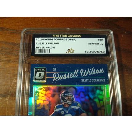 2016 Panini Donruss Optic, Graded Gem Mint 10, RUSSELL WILSON, Silver Prizm