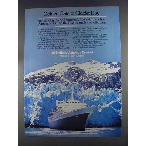 1980 Holland America Cruises Ad - Glacier Bay