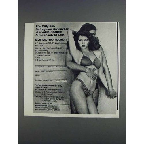 1980 Sunup / Sundown The Kitty Cat Swimsuit Ad