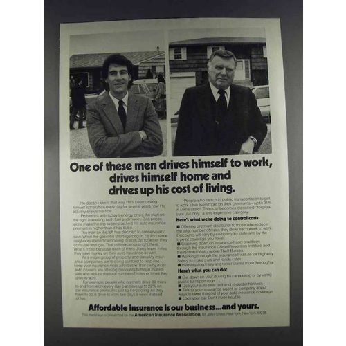 1980 American Insurance Association Ad - Drives Himself