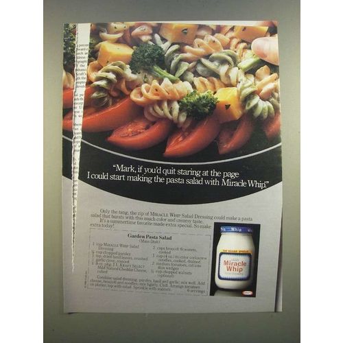 1986 Kraft Miracle Whip Ad - Garden Pasta Salad Recipe