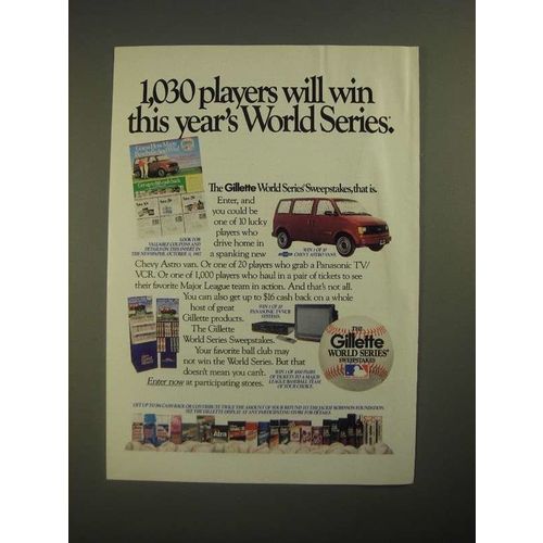 1987 Gillette Razors Ad - 1,030 Players Will Win This Year's World Series