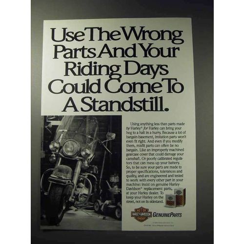1988 Harley-Davidson Parts Ad - Your Riding Days