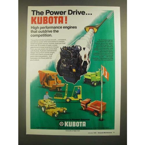 1988 Kubota Engines Ad - The Power Drive