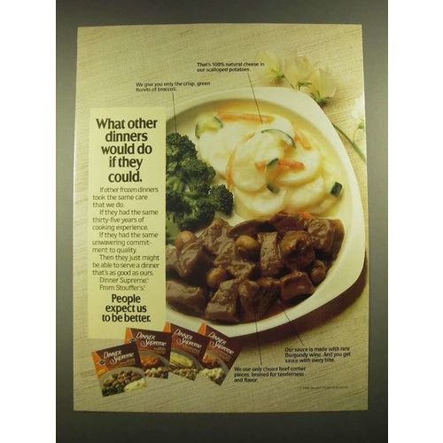 1988 Stouffer Dinner Supreme Ad - What Other Dinners Would Do
