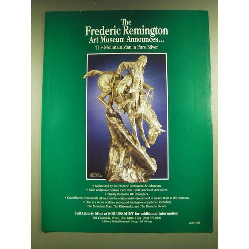 1990 The Frederic Remington Art Museum Ad - The Mountain Man
