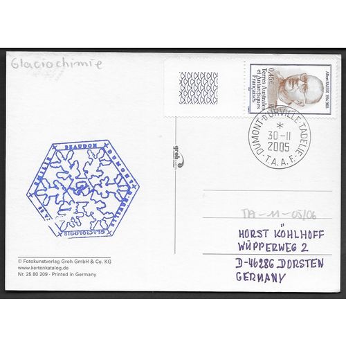 2005 FRENCH ANTARCTIC TERRITORIES -POSTCARD FINE USED (EBIDPACK4662)