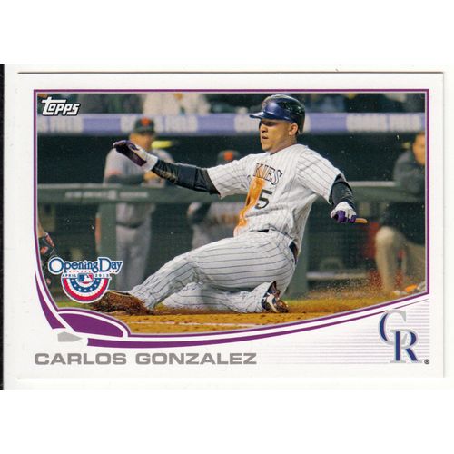 2013 Topps Opening Day baseball card 113 Carlos Gonzalez - Rockies