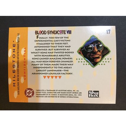 Milestone: The Dakota Universe trading card #17 (Blood Syndicate VIII)