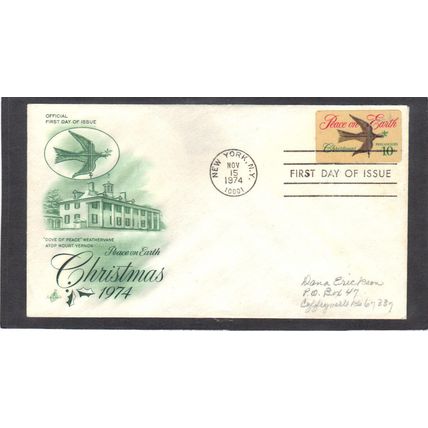 FDC Art Craft 1552 10c Christmas (Cachet-Penciled/A) CV42254