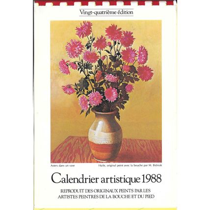 Calendrier Artistique 1988 Peinture d'Handicapée