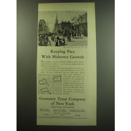 1949 Guaranty Trust Company of New York Ad - Keeping Pace with Midtown Growth