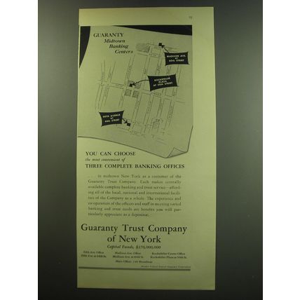 1949 Guaranty Trust Company of New York Ad - You can choose the most convenient