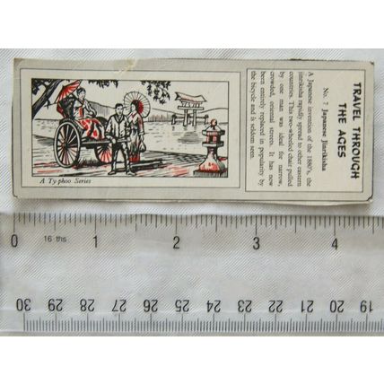 1962 Typhoo Travel through the Ages package card No. 7 Japanese Jinrikisha