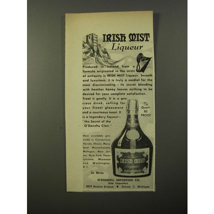 1954 Irish Mist Liqueur Advertisement