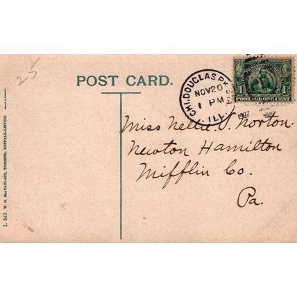 ZAYIX Postcard Steamers Rush Street Bridge Chicago R. Jamestown Expo stamp #328