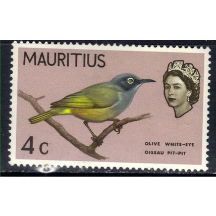 Mauritius 1965 QE2 4cts Olive White Eye Bird MM SG 319 ( C919 )