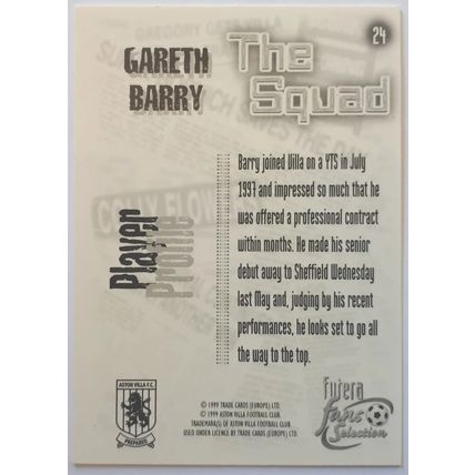 FUTERA ASTON VILLA 1999 GARETH BARRY Rookie #24 RC