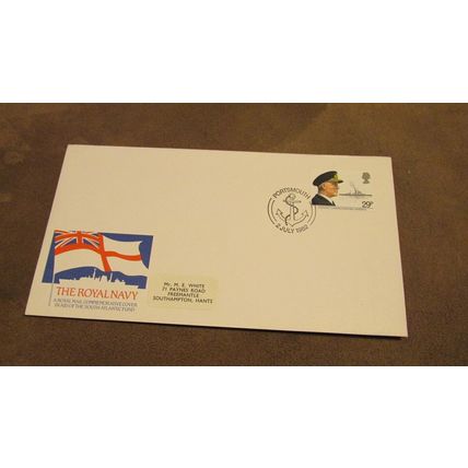 South Atlantic Fund 1982 GB Cover - Royal Navy Ship HMS Warspite - Portsmouth fr