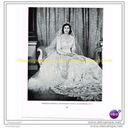 WEDDING PORTRAIT, BUCKINGHAM PALACE, 1947, Book Illustration, 1953